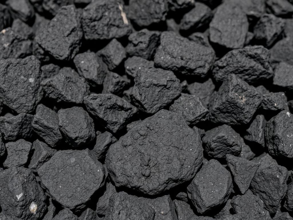 Porous black lava rock graded for landscaping and fire pit use