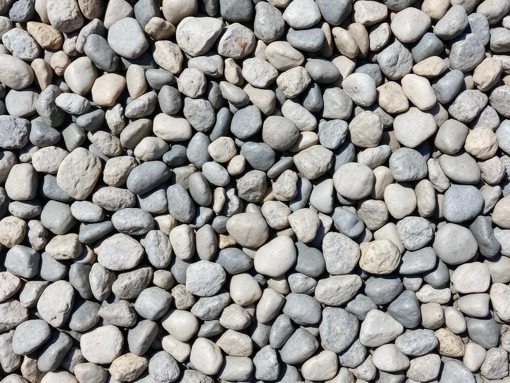 Natural grey and green toned pebbles graded for landscaping export